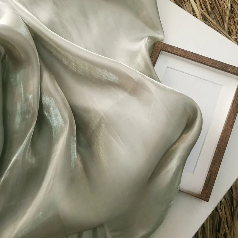 Soft and Shiny Metallic Cool Breeze Satin with Texture Suitable for Wedding Dresses Formal Gowns Designer Clothing Fabrics