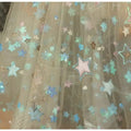 Star Iridescent Sequin Embroidered Tulle - Dazzling for Children & DIY