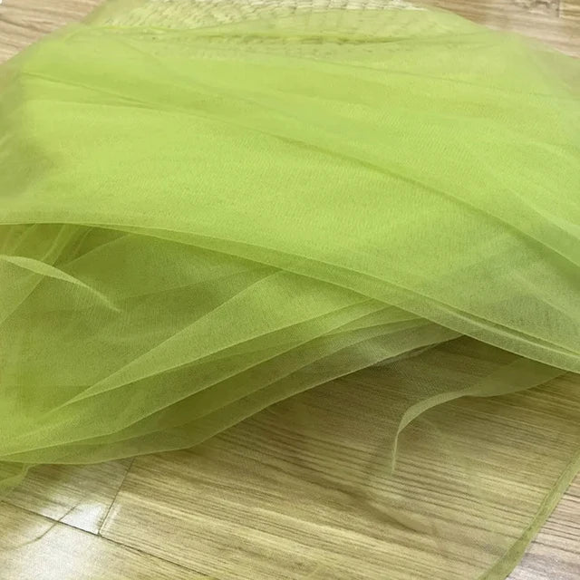 Tela de malla de gasa ligera con efecto niebla, hilo de tul azul suave, velo de fondo DIY, vestido de novia, tul de hadas, material de decoración nupcial