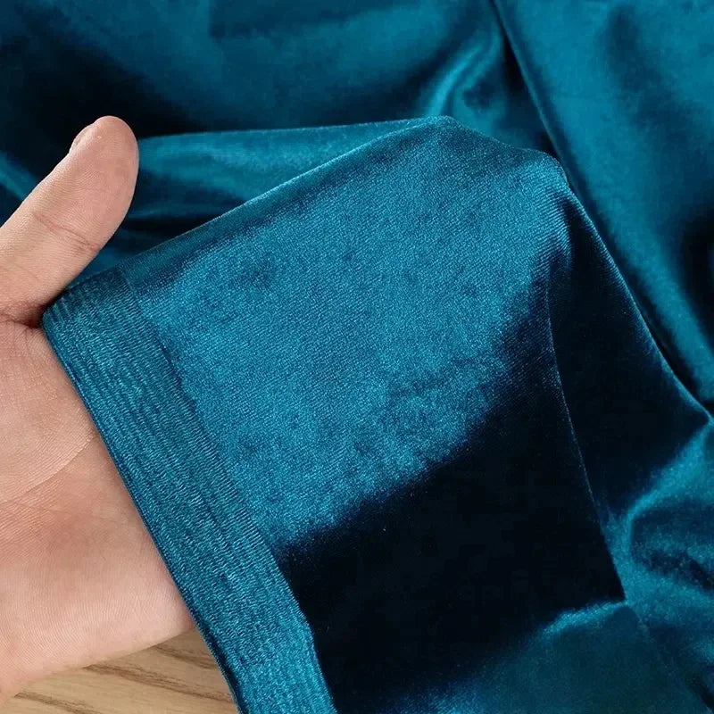 Solid Velvet Fabric - Glossy Four-Sided Elastic Material 160cm