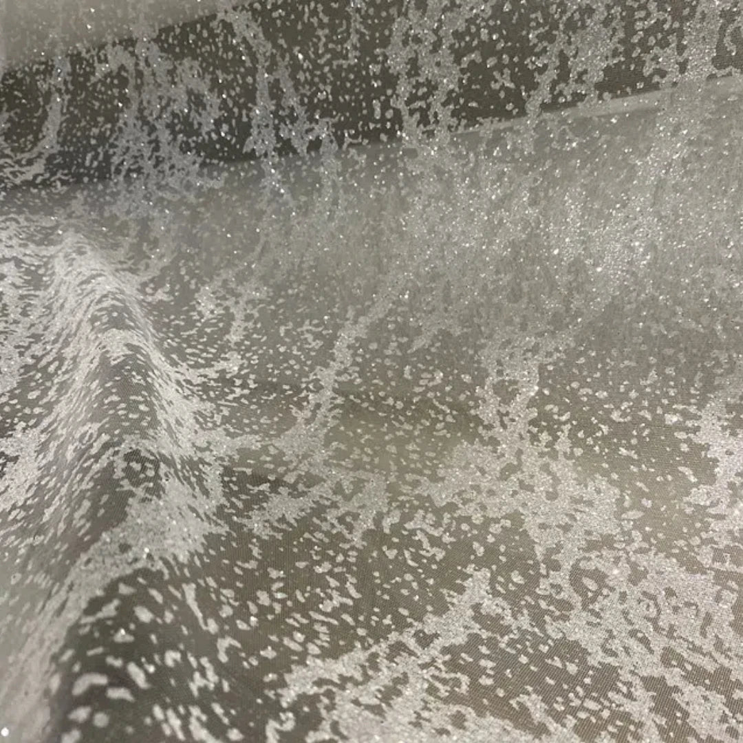 Hot Stamping, Silver Spraying, Shiny Powder, Transparent Mesh Map, Irregular Spot Pattern, Grid Wedding Dress Fabric