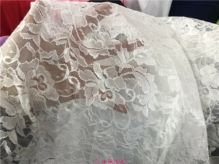 قماش دانتيل مطاطي برتقالي فلوري شفاف شبكي مع تطريز وردي للفساتين وملابس الأداء قماش شبكي شفاف زهري