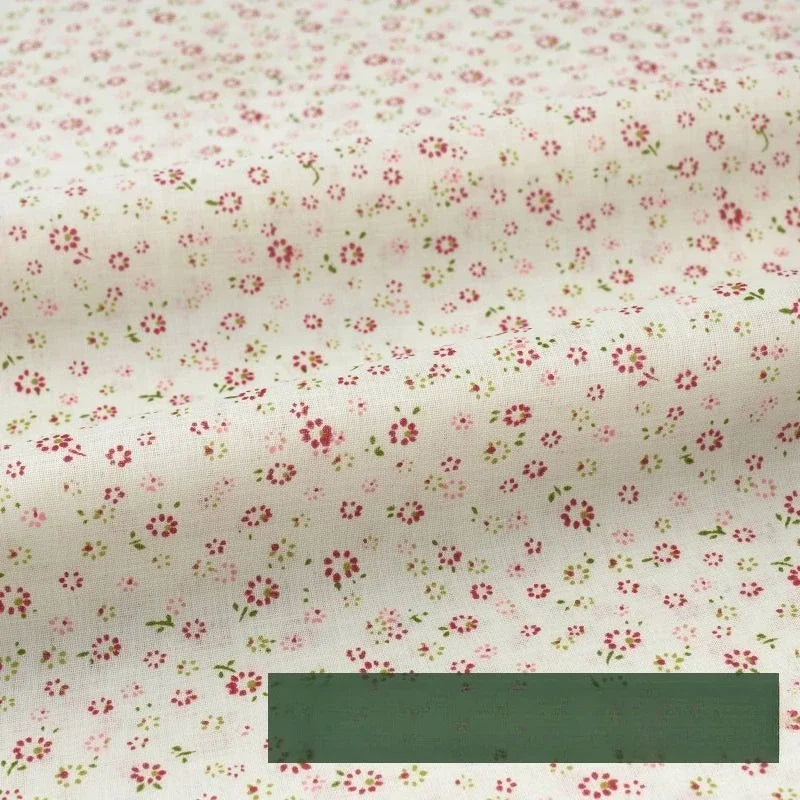 Tela rústica de algodón con pequeñas flores - Material para manualidades de ropa de bebé (160 cm)
