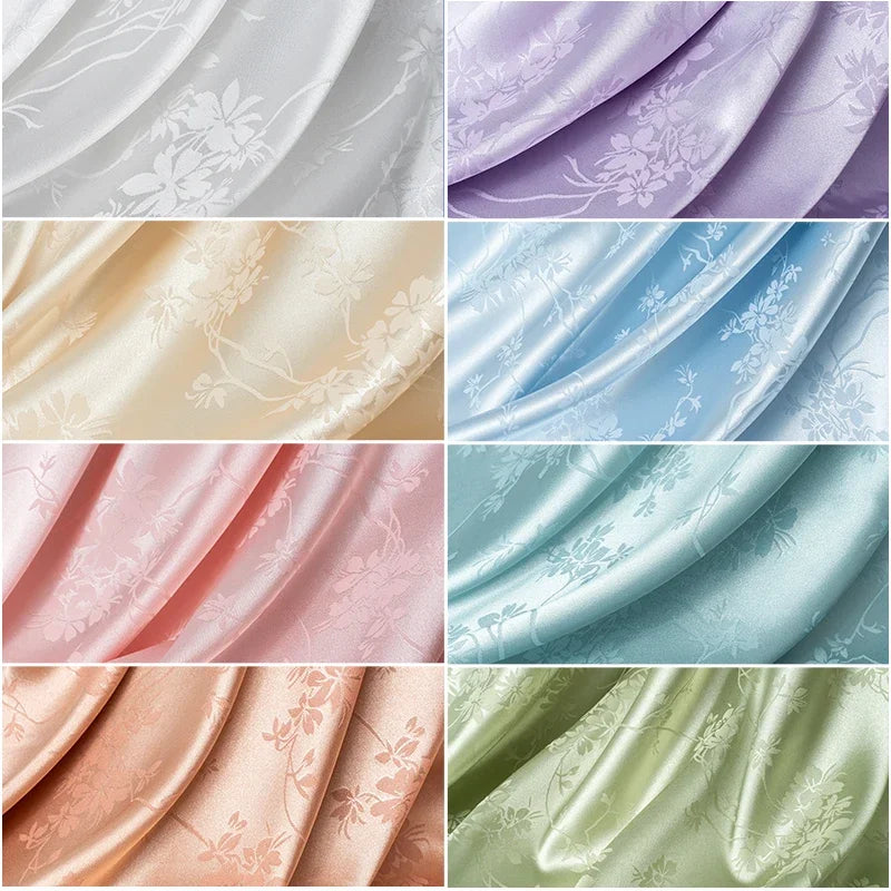 Tela de satén de imitación de acetato jacquard suave para coser cheongsam, camisas, pantalones, juego de cama de cuatro piezas, embalaje, bricolaje.