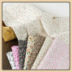 Tela rústica de algodón con pequeñas flores - Material para manualidades de ropa de bebé (160 cm)