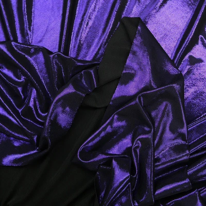 قماش سباندكس ناعم مطبوع عليه بالحرارة - مادة مرنة معدنية لأزياء الرقص بطول 150 سم