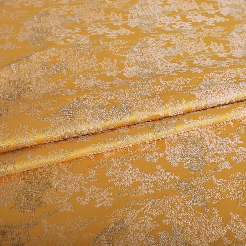 قماش جاكار فاخر بخيوط معدنية ونمط أنيق ومواد فاخرة وفساتين وتنورة وسترة وخياطة مصممة وخياطة راقية