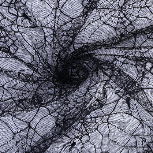 Black Spider Soft Mesh - Halloween Mask & Costume Fashion Fabric - fabric photo 1