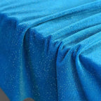 Lake Blue Four Sided Elastic Sparkling Gold Velvet Fabric - Luxurious Material 150cm