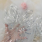 New 30 * 69cm silver nail bead sequin wedding dress upper collar lace embroidery designer sewing accessories