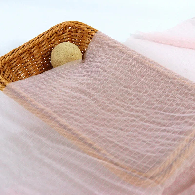 قماش التول الشفاف الرقيق ذو الفقاعات، مخطط عموديًا، أورجانزا، مادة ناعمة وخفيفة الوزن، تنورة، خياطة، ملابس حرفية إبداعية