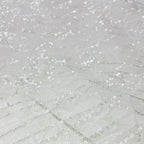 Tela bordada con cuentas de diseñador popular, rosa cristal, tela bordada para vestido de noche, color blanco puro, para uso industrial.