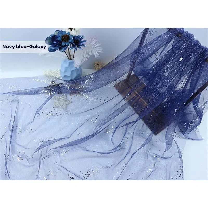 Galaxy mesh fabric dreamy fluffy skirt yarn decorative yarn shooting internet famous background yarn stage clothing yarn fabric