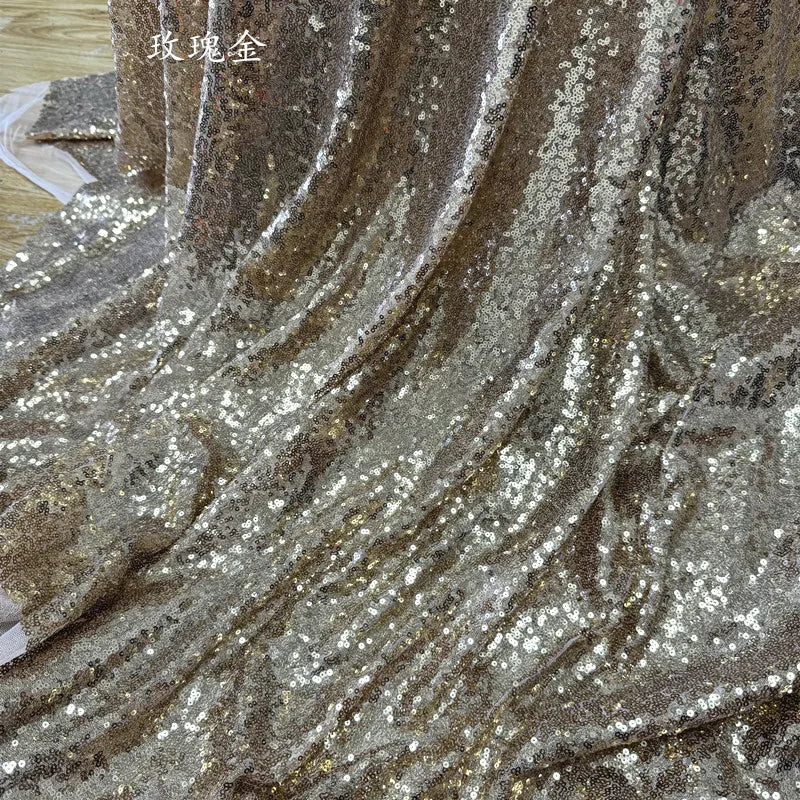قماش ترتر ذهبي فضي أرجواني أسود صغير مشفر لتزيين ملابس السهرة والزفاف