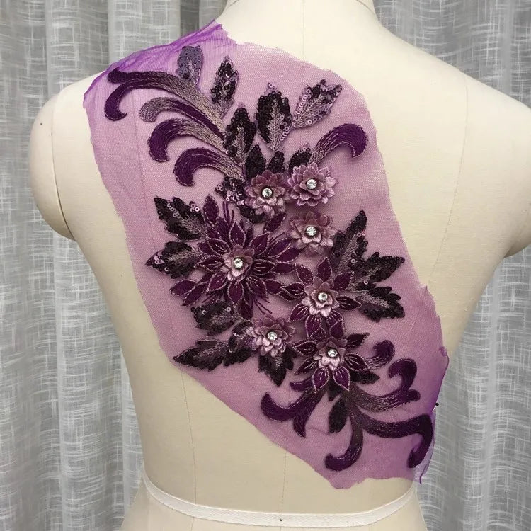 فستان سهرة مخصص من الدانتيل على شكل زهرة ثلاثية الأبعاد، ملابس الأم، إكسسوارات الملصقات