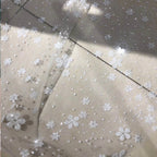 Renewal 3D Snowflake Flower Glitter Silver Spray Transparent Tulle Fabric for Home Decor Wedding Dress Making