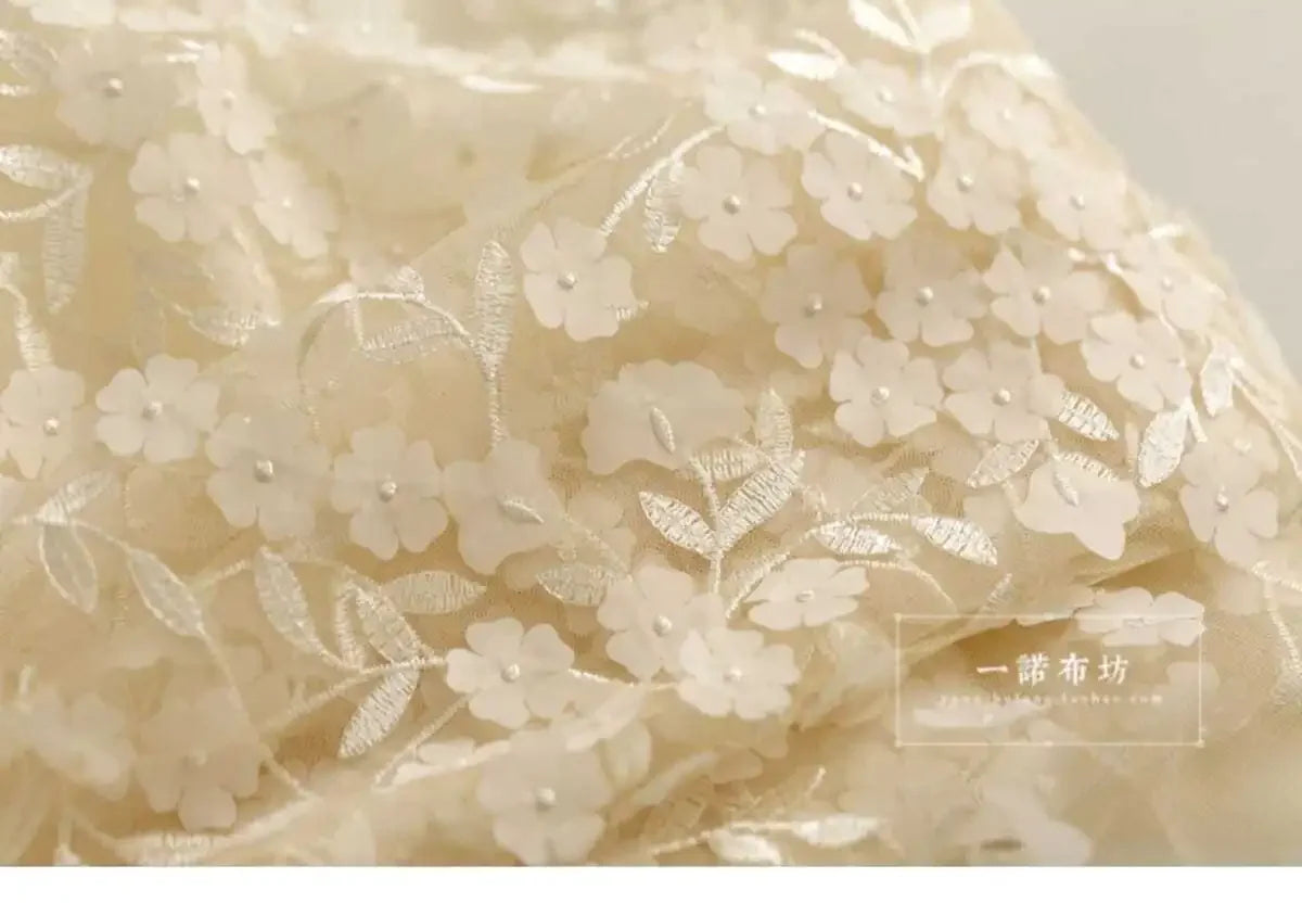 High-End 3D Embroidered Chiffon Lace Mesh - Dress Handcraft DIY Sewing Fabric