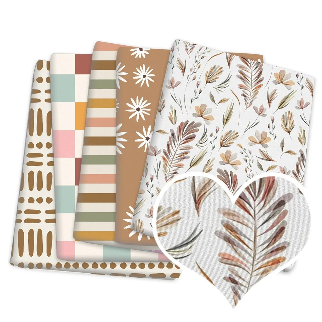 Rainbow geometric heart pattern fabric sewing children's clothing DIY patchwork bags curtains tablecloths home textile fabrics