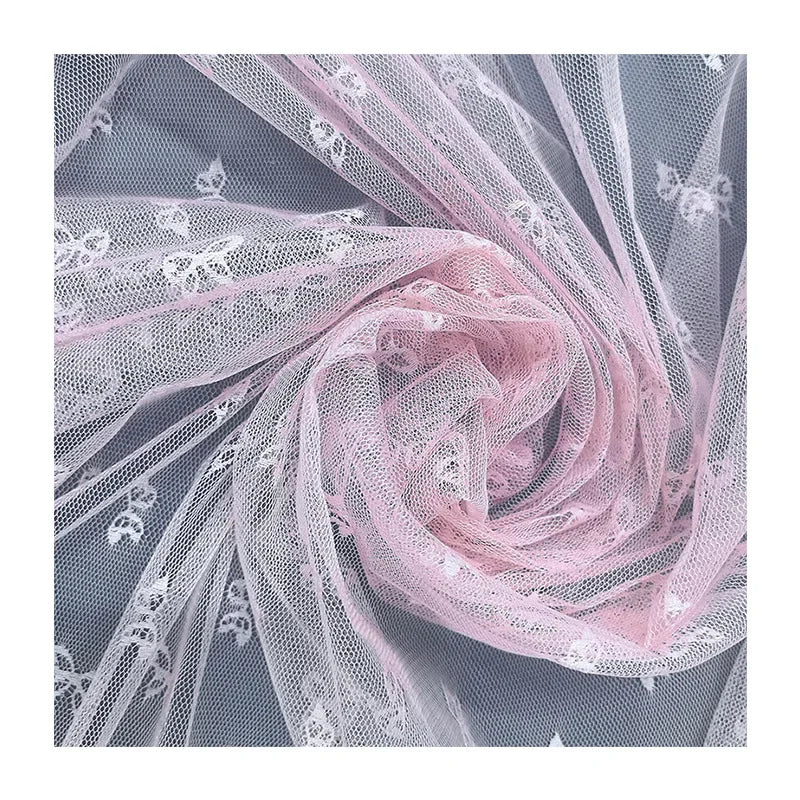 قماش دانتيل مجوف بعقدة فيونكة - قماش شبكي جاكار للملابس الداخلية 145 سم