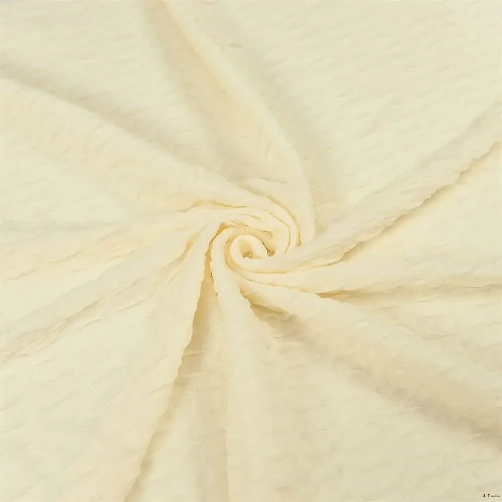 Tela elástica de felpa bordada con burbujas y textura 3D con volantes para vestidos de bebé, ropa de mujer y costura DIY.