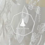 Tela de encaje bordada con plumas de pavo real, pestañas y lentejuelas, decoración de alta gama para vestidos de novia, tela de malla blanca lisa.