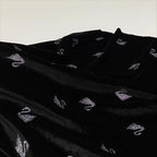 قماش بجعة صغير مطبوع عليه عبارة "بجعة صغيرة" لامع، قماش مخملي مرن معلق، قماش خياطة ملابس رقص، قماش مصمم يدويًا