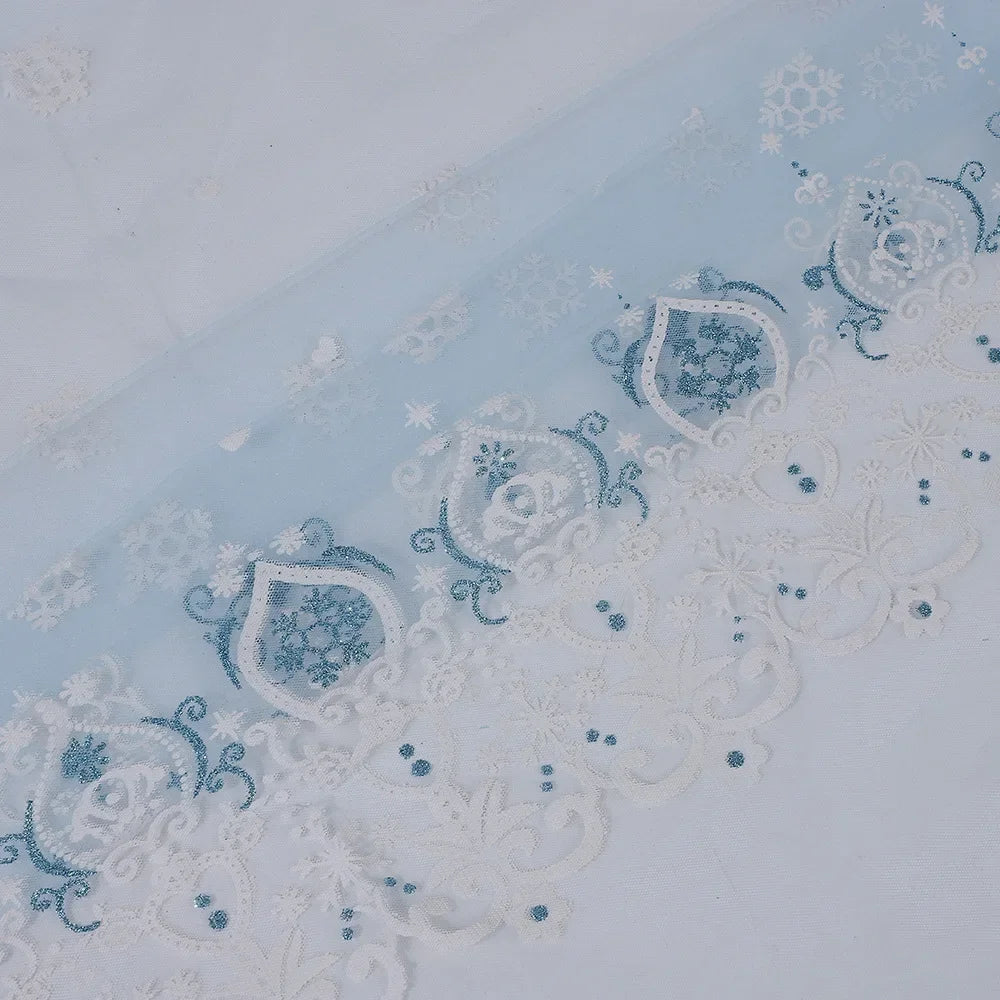 تنورة الأميرة إلسا الجديدة المطبوعة على شكل رقاقات ثلج ذهبية الأكثر مبيعًا تنورة توتو من قماش ملابس المسرح ونسيج الخلفية المزخرف