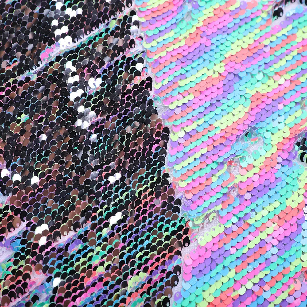 Reversible Folded Sequin Fabric - 5mm for Evening Gowns & Stage Décor - fabric photo 4