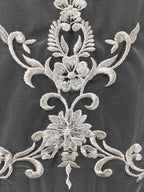 Vestido de novia, vestido de noche, accesorios qipao, hecho a mano con tela de encaje floral en el pecho blanco