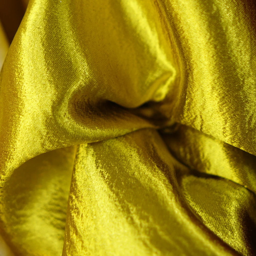 Camisa de tela suave de crepé doble dorado y plateado, vestido de diseñador, tela de costura DIY hecha a mano