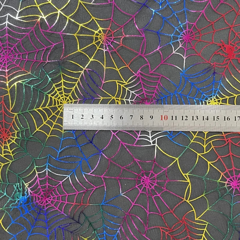ديكور مشهد شبكة العنكبوت العابر للحدود في الهالوين، خلفية لعبة من القماش الشبكي، زي أداء يدوي الصنع، نسيج فريد من نوعه