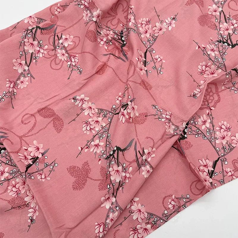 قماش قطني كتان مطبوع بنمط زهور فنية مرسومة بالزيت لخياطة غطاء الطاولة والستائر والديكور الداخلي