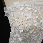 New exquisite flower studded sequin fabric sewn high-end wedding dress embroidered lace fabric DIY veil