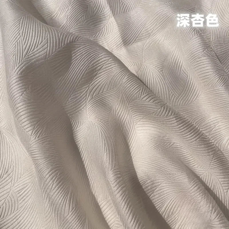 Dark Pearl Leaf Jacquard Vintage Lolita Silk Fabric For Dress And Home Decoration