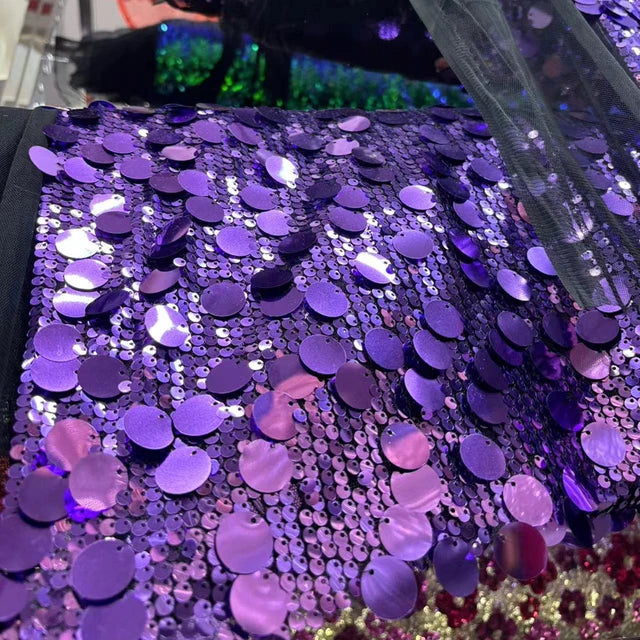 قماش ترتر كبير باللونين الذهبي والفضي للفساتين وديكورات حفلات الزفاف والخلفيات والستائر المصنوعة يدويًا والخياطة اليدوية