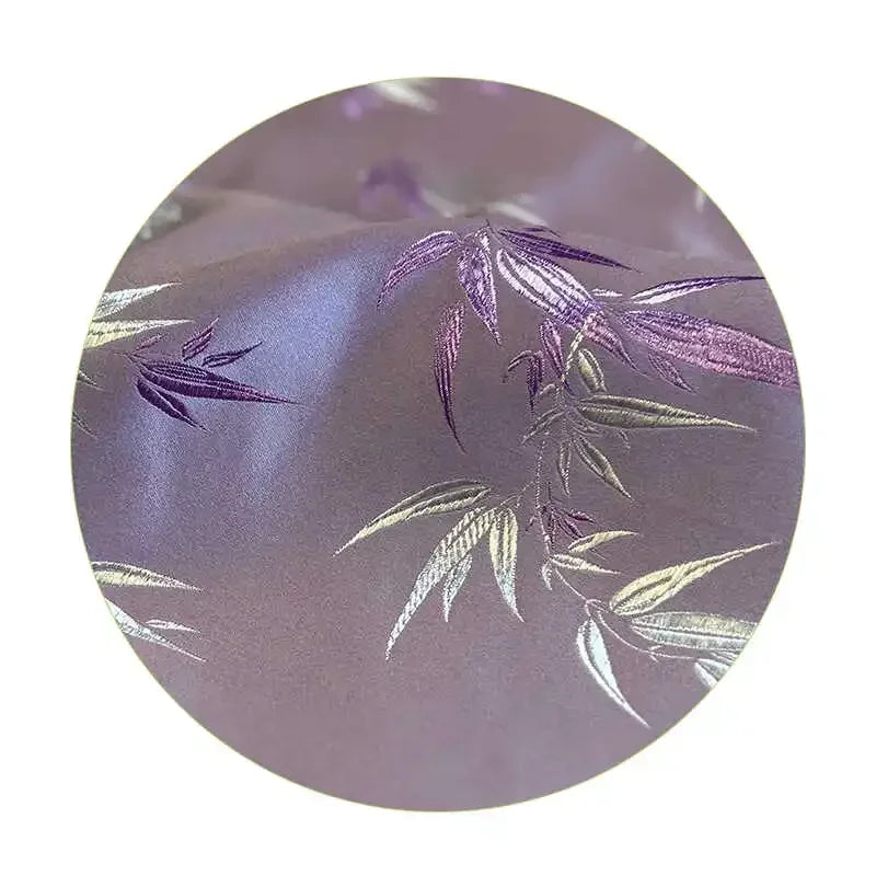 Lavender Purple Bamboo Leaf Woven Brocade - Dress Vest Home Decor Fabric