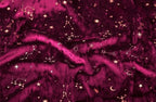 Gold Foil Studded Constellation Velvet Fabric - Diamond Shine Meteor Pattern 145cm