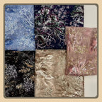 Large Flower Sequin Embroidered Lace - Scalloped Edge Wedding Fabric