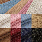 Tejido grueso de estilo pequeño con fragancia, rejilla de alambre dorado, tejido moderno de tweed elástico, tejido artesanal para ropa de mujer.