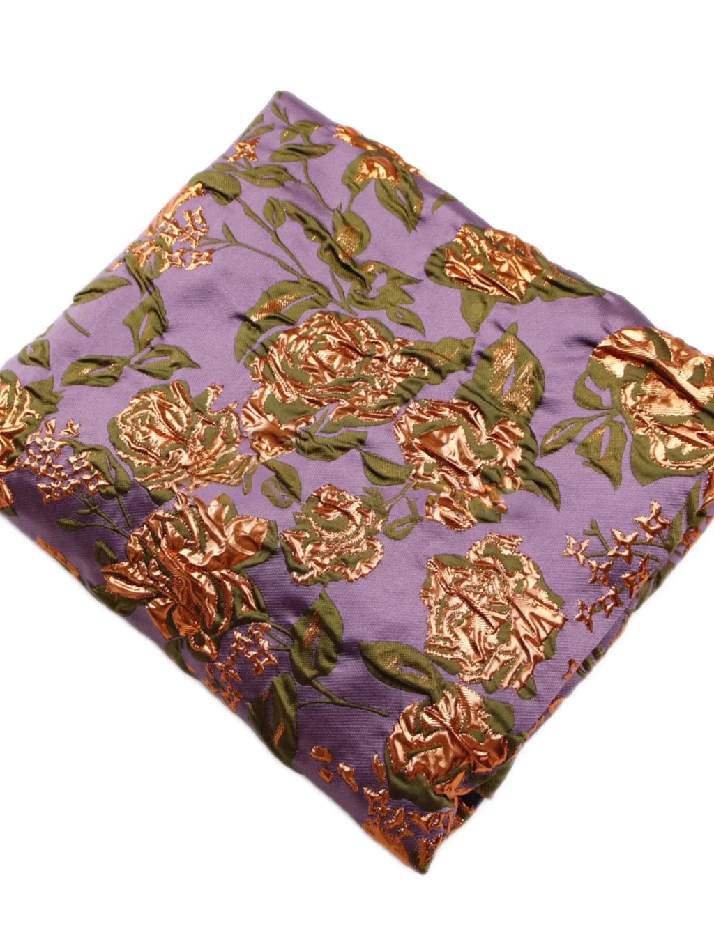 Glossy and stiff silhouette retro purple and gold flower relief jacquard fabric spring and summer skirt designer fabric DIY