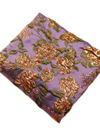 Glossy and stiff silhouette retro purple and gold flower relief jacquard fabric spring and summer skirt designer fabric DIY