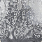 Shining Foil Stamping Spray Wave Glitter Powder Mesh Embroidery Lace Fabric Wedding Dress Handmade Decorative Fabric Material