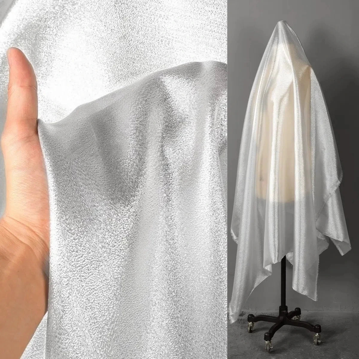 Golden shiny gold platinum fabric, lightweight shiny silk reflective metal stage wear, Indian yarn fashion edging fabric