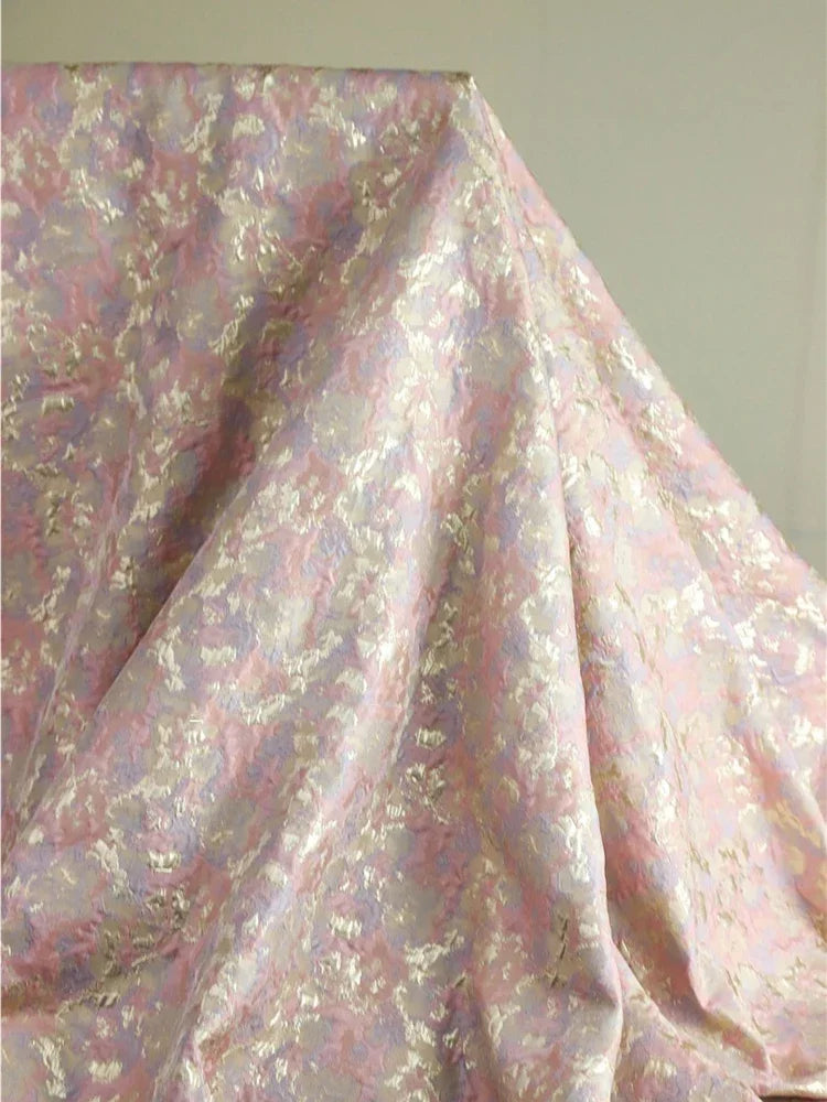 Oil Painting Style Gold Jacquard Relief Fabric - 3D Textured Material