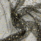 Premium Pentagram Hot Stamping Mesh Fabric for Stage Outfits, Dresses, Christmas Holiday Designs, and DIY Handmade Crafts