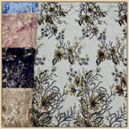 Large Flower Sequin Embroidered Lace - Scalloped Edge Wedding Fabric