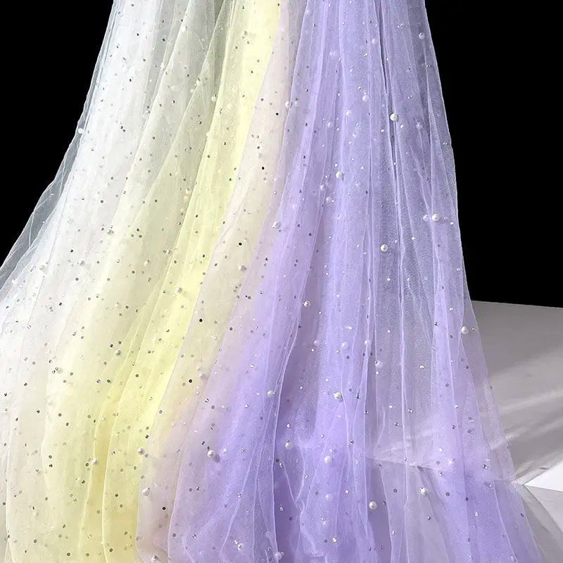Soft Pearl Tulle Fabric - Delicate Mesh for Bridal Gowns & Elegant Backdrops