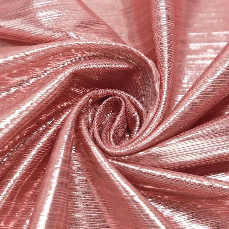 قماش مرن مخطط بألوان قزحية بالليزر - مادة مرحلة الختم الساخن 135 سم