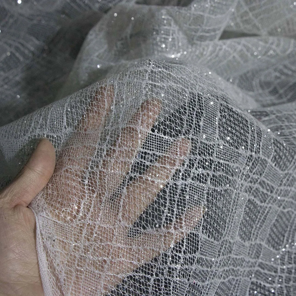 Stripe design mesh sewing high-end fashion wedding dress shiny sequin evening dress fabric