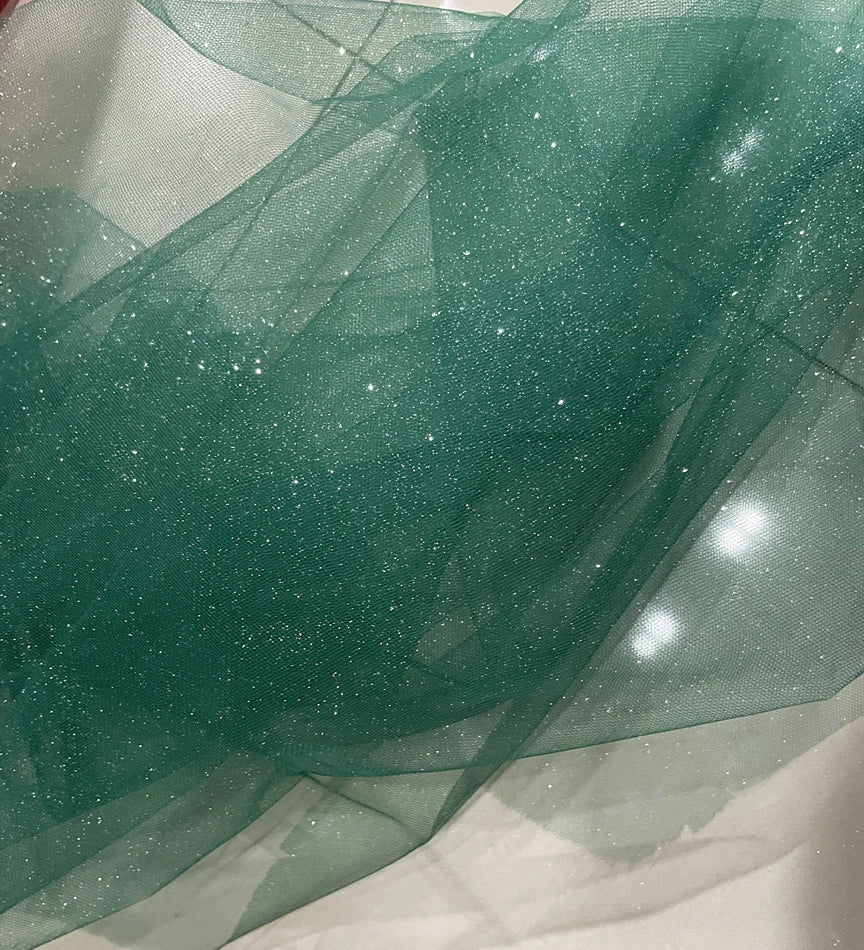 Champagne Glitter Crystal Mesh Tulle - Shiny for Wedding Dress Backdrops